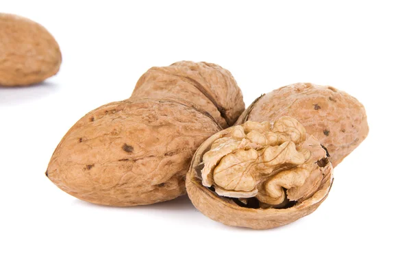 Kernel of walnuts on white — Stock Photo, Image