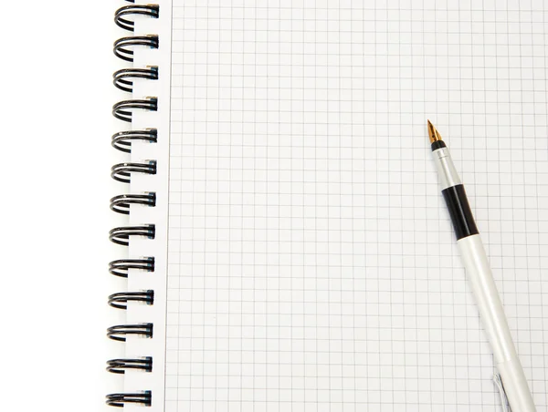 Ασημένιο μελάνι στυλό και σημειωματάριο — Φωτογραφία Αρχείου