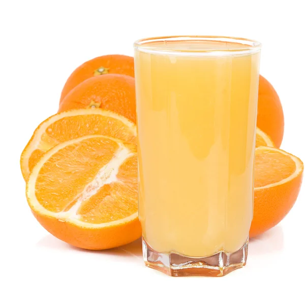 Orange og saft isoleret på hvid - Stock-foto