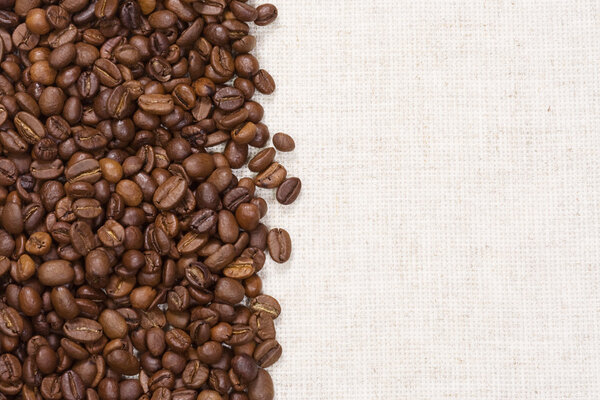 Textile and coffee beans