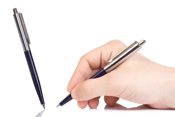 Αρσενικό χέρι εκμετάλλευση στυλό — Φωτογραφία Αρχείου