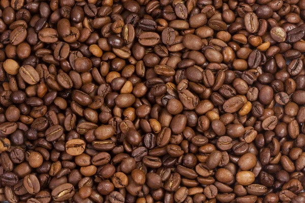 Kaffebönor som bakgrund — Stockfoto