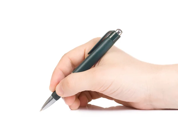 Mão masculina com caneta — Fotografia de Stock