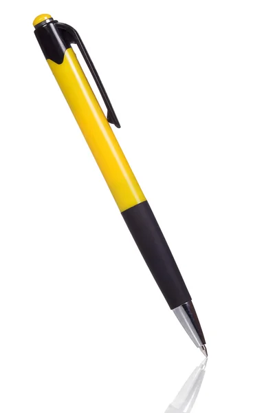 Yellow pen on white — Stock Photo, Image