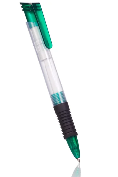 화이트에 녹색 펜 — 스톡 사진