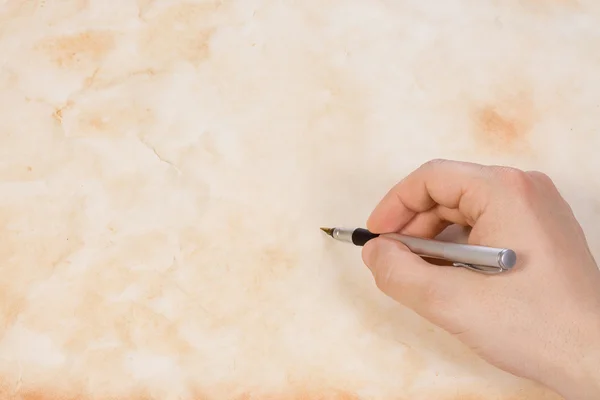 Hand skriva med penna — Stockfoto