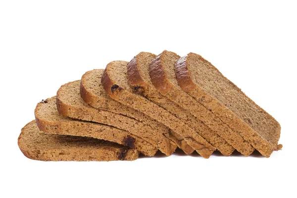 Krájený chléb na bílém pozadí — Stock fotografie