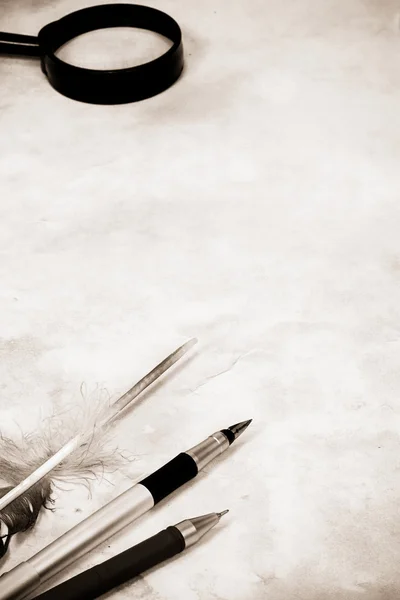 Sepia foto van pennen — Stockfoto