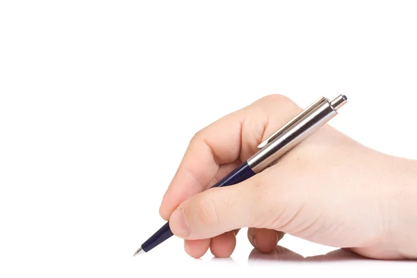 男性の手を書くαρσενικό χέρι στο χαρτί — ストック写真