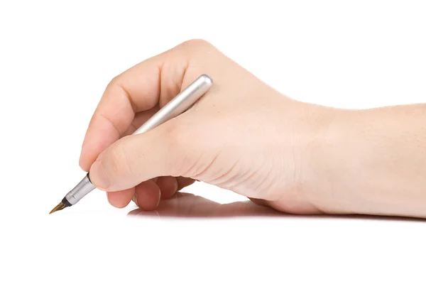 Mão masculina com caneta Fotografia De Stock