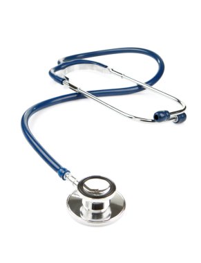 Blue stethoscope isolated on white clipart