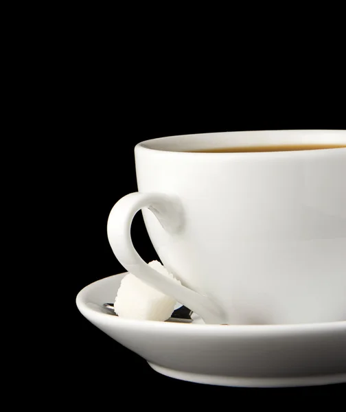 Kopp kaffe isolerade på svart — Stockfoto