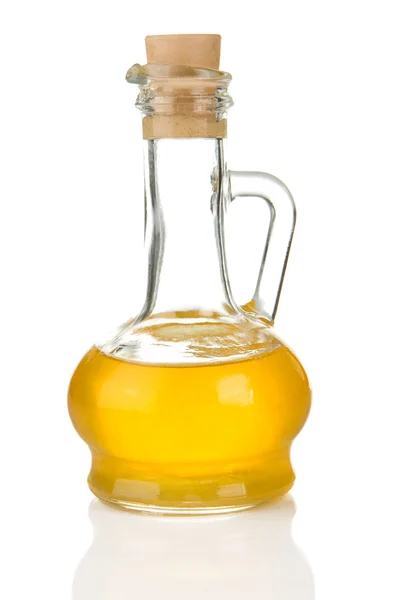 Bottiglia di olio di girasole isolato su bianco — Foto Stock