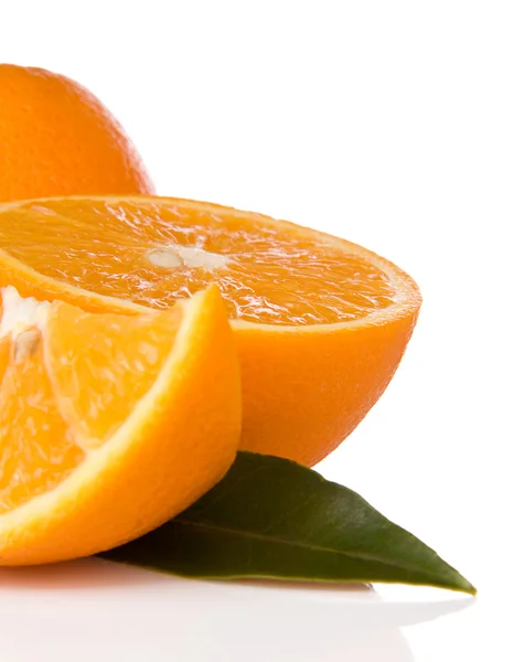 Ripe oranges isolated on white — Stock Photo, Image