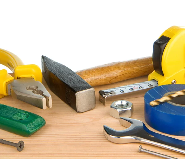 Werkzeuge und Instrumente auf Holz — Stockfoto