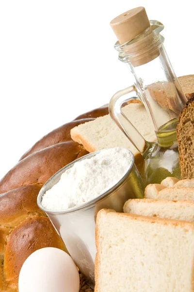 Set of bakery products isolated on white — Stock Photo, Image
