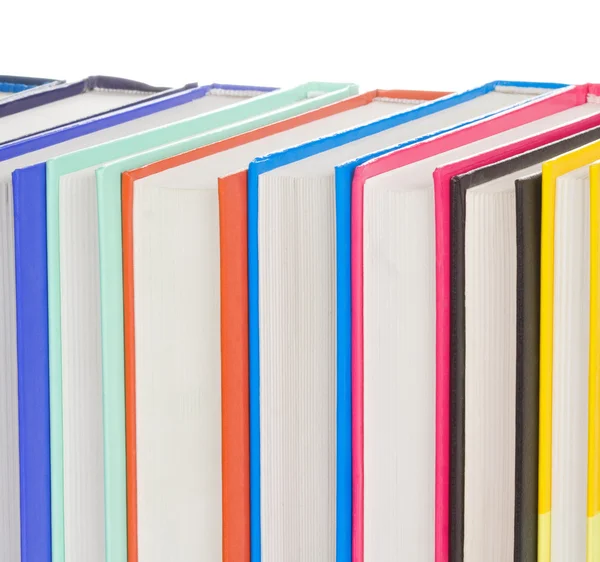 Πολύχρωμα βιβλία που απομονώνονται σε λευκό — Φωτογραφία Αρχείου