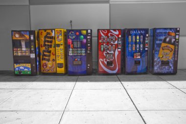 Colourful vending machines clipart