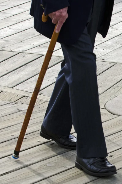 Concept Photo - Old and Elderly Life - Walking Cane Stick — Stock Photo, Image