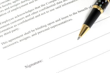 Contract ready for signature clipart