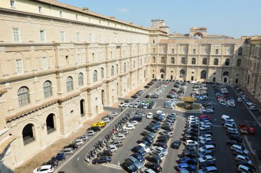 Vatican Museum parking lot in Rome, Italy clipart