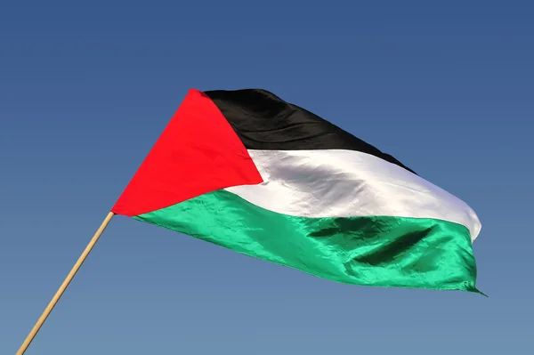 Fale flaga palestinain na wietrze — Zdjęcie stockowe