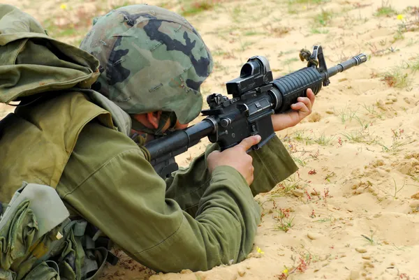 M16 Israel Army Rifle Soldier — Stock Photo, Image