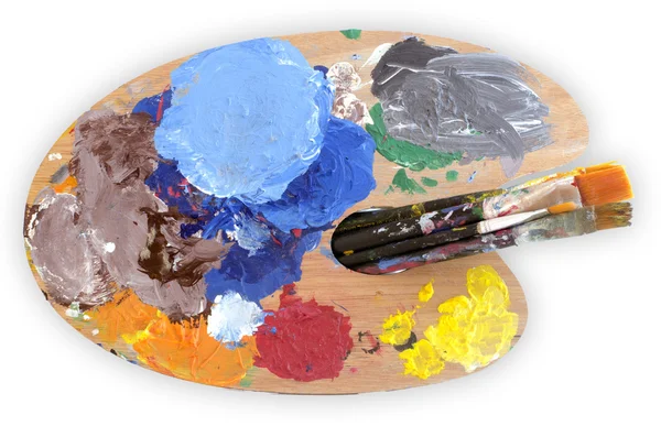 Paints and Paintbrushes — Stock Photo, Image