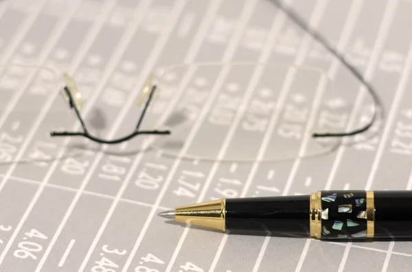 Glasses and Numbers — Stock Photo, Image