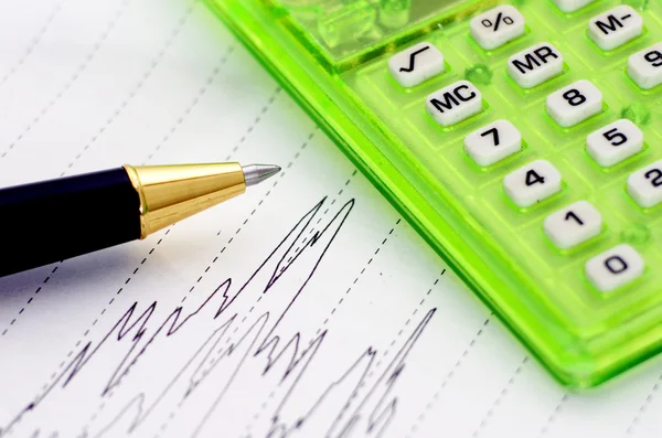 Pen and line graph — Stock Photo, Image