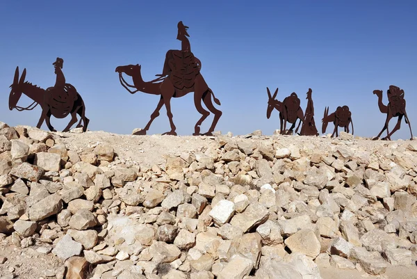 Estátuas de camelos em Negev, Israel — Fotografia de Stock