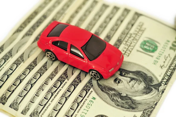 Red Car Money Concept — Stock Photo, Image