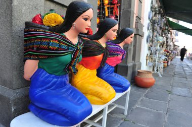 Mexican woman statues clipart