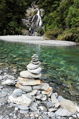 Fantail Falls, West Coast, New Zealand clipart