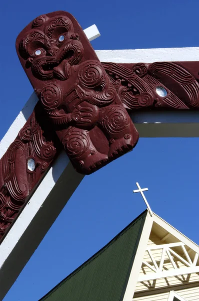 Saint mary's maori kyrka på tikitiki — Stockfoto