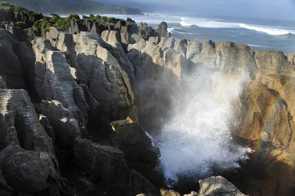 Nova Zelândia South Island Panqueca Rocks — Fotografia de Stock