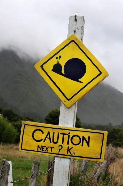 Caution Snail Crossing Sign — Stock Photo, Image