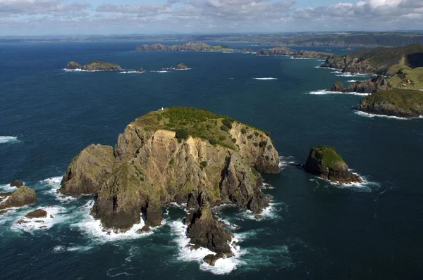 Letecký pohled na záliv ostrovů, Nový Zéland — Stock fotografie