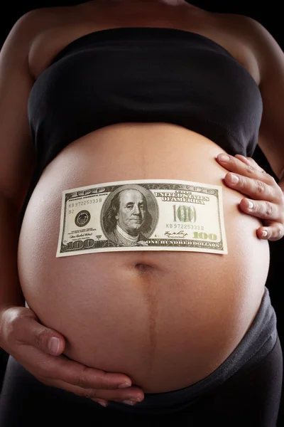 Těhotenství a dolar — Stock fotografie