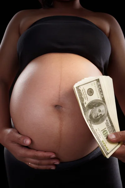 怀孕和美元 — 图库照片