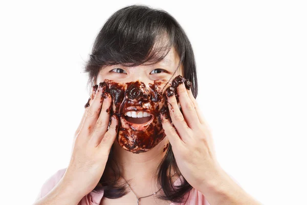 Asiática dama y chocolate —  Fotos de Stock