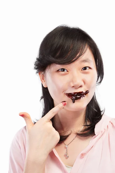 Asijské dámy a čokoláda — Stock fotografie