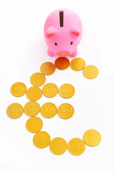 Piggy bank en eurosymbool — Stockfoto