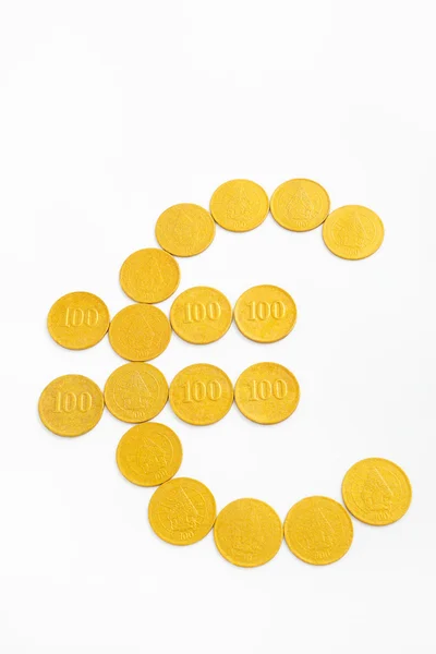 stock image Euro shape from gold coins