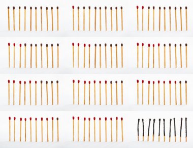 Collate of increasing matches group clipart