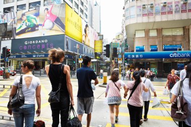 Hong Kong ticaret bölgesi içinde yaya