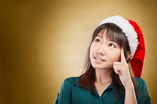 Lány arról ábrándozik, hogy karácsony — Stock Fotó