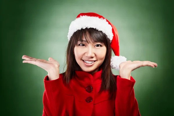 Christmas flicka med val — Stockfoto