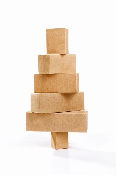 Christmas tree shape from cardboard — Stock Photo, Image