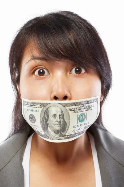 Businesswoman being bribed — Stock Photo, Image